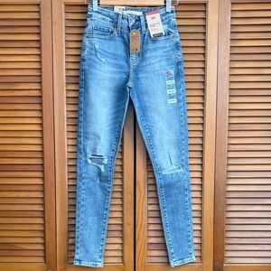 Levi's Distressed 721 High Rise Skinny Jeans